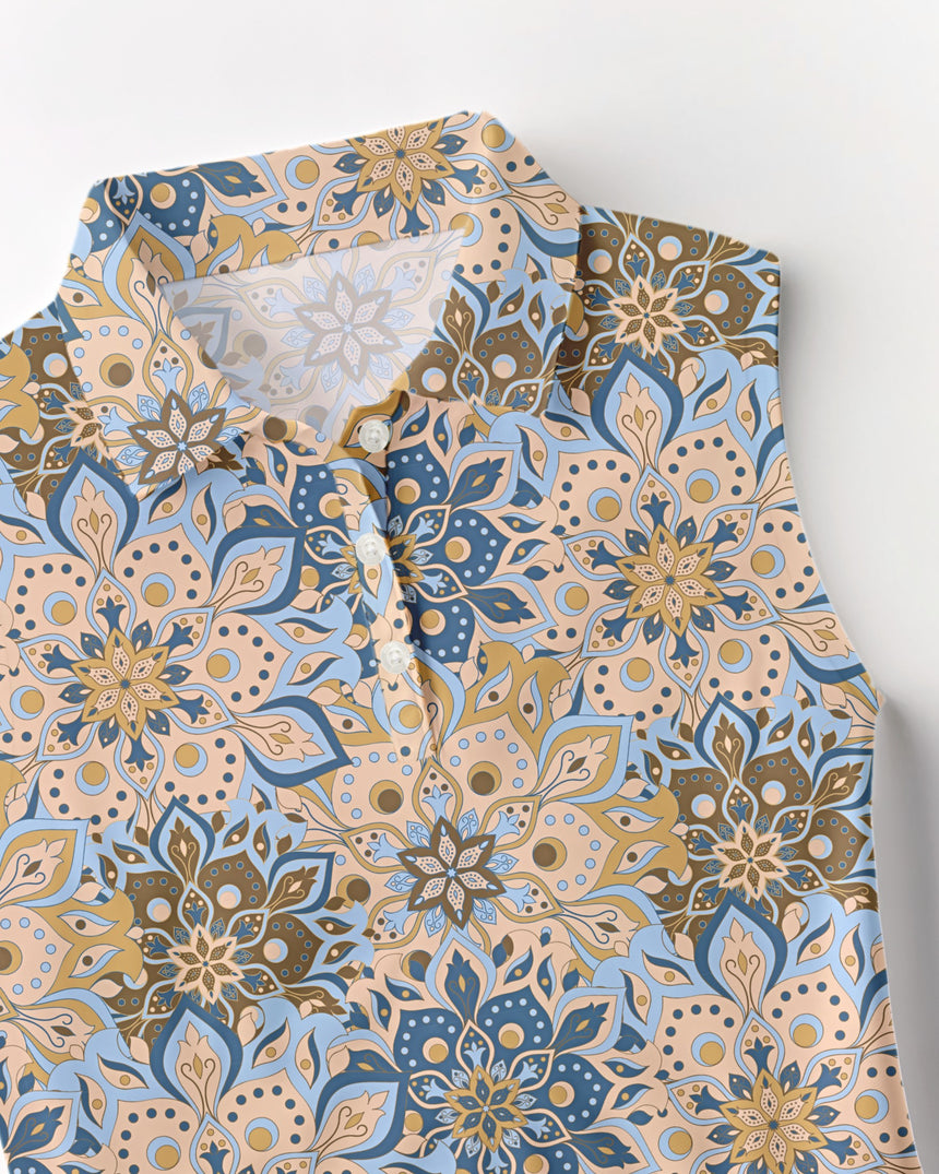 Retro Botanic - Sleeveless Polo