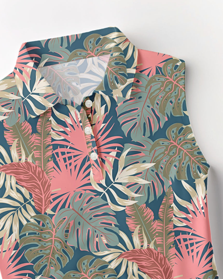 Palm Party - Sleeveless Polo