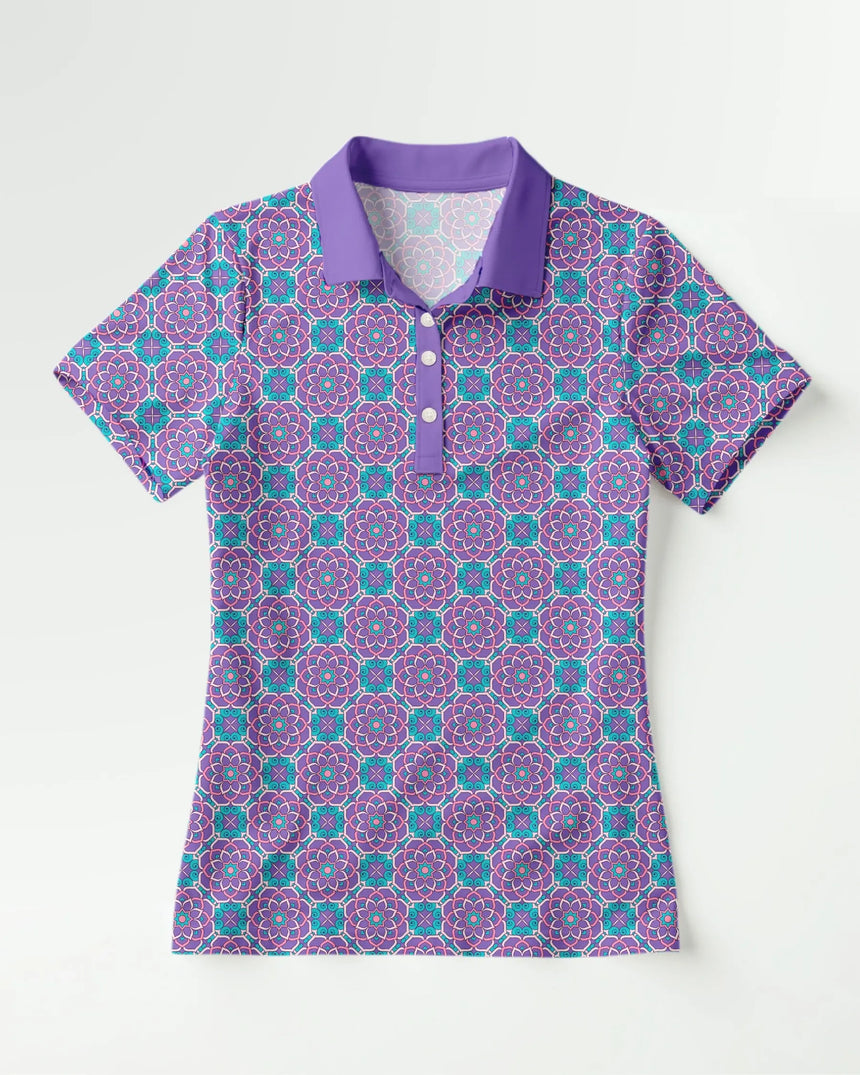 Kaleido Blossom - Women's Short Sleeve Polo