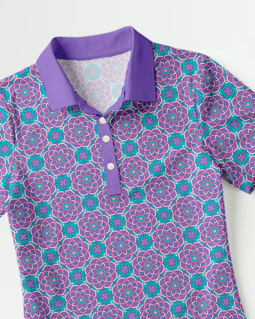 Kaleido Blossom - Women's Short Sleeve Polo