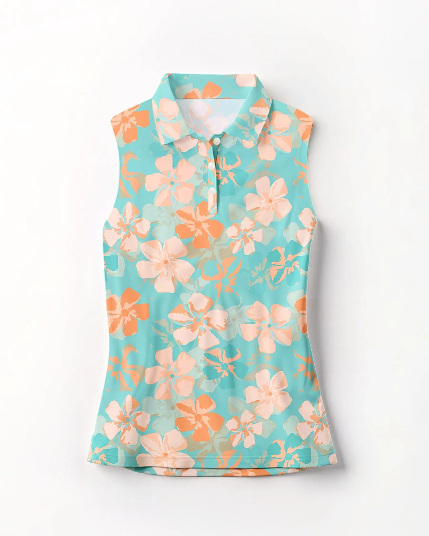 Zen Flora - Sleeveless Polo