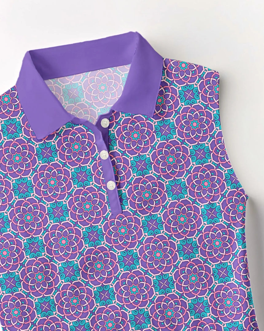 Kaleido Blossom - Sleeveless Polo