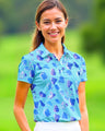 Blue Funfetti - Women's Short Sleeve Polo