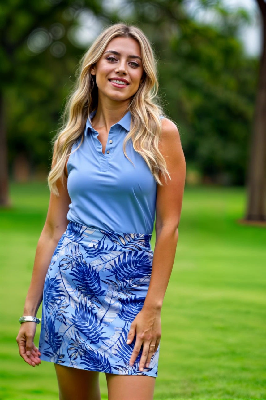 Blue Palms - Sleeveless Polo & Skort Set