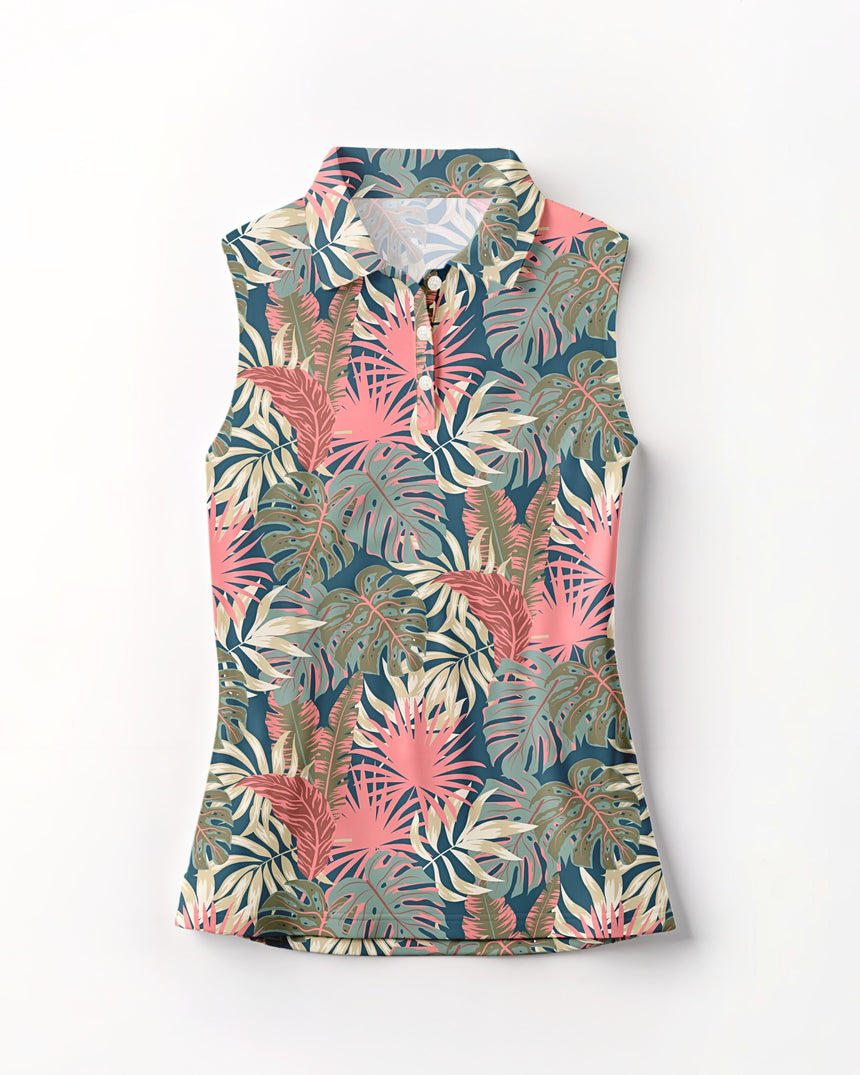 Palm Party - Sleeveless Polo