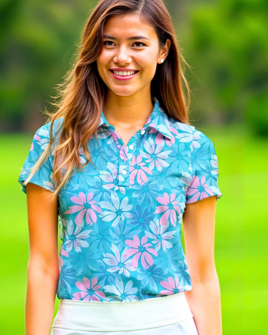 Floral Fadeaway - Women's Short Sleeve Polo