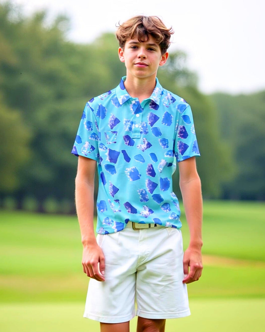 Blue Funfetti - Youth Short Sleeve Polo