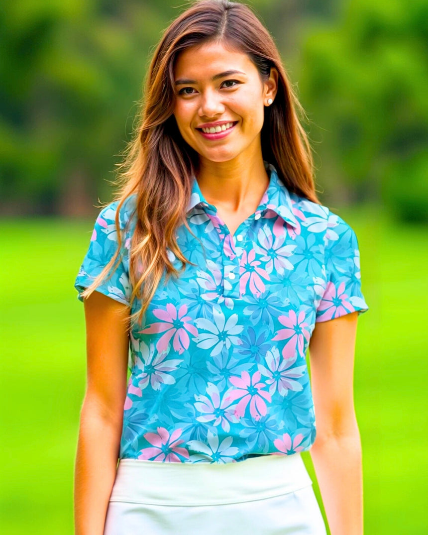 Floral Fadeaway - Women's Short Sleeve Polo