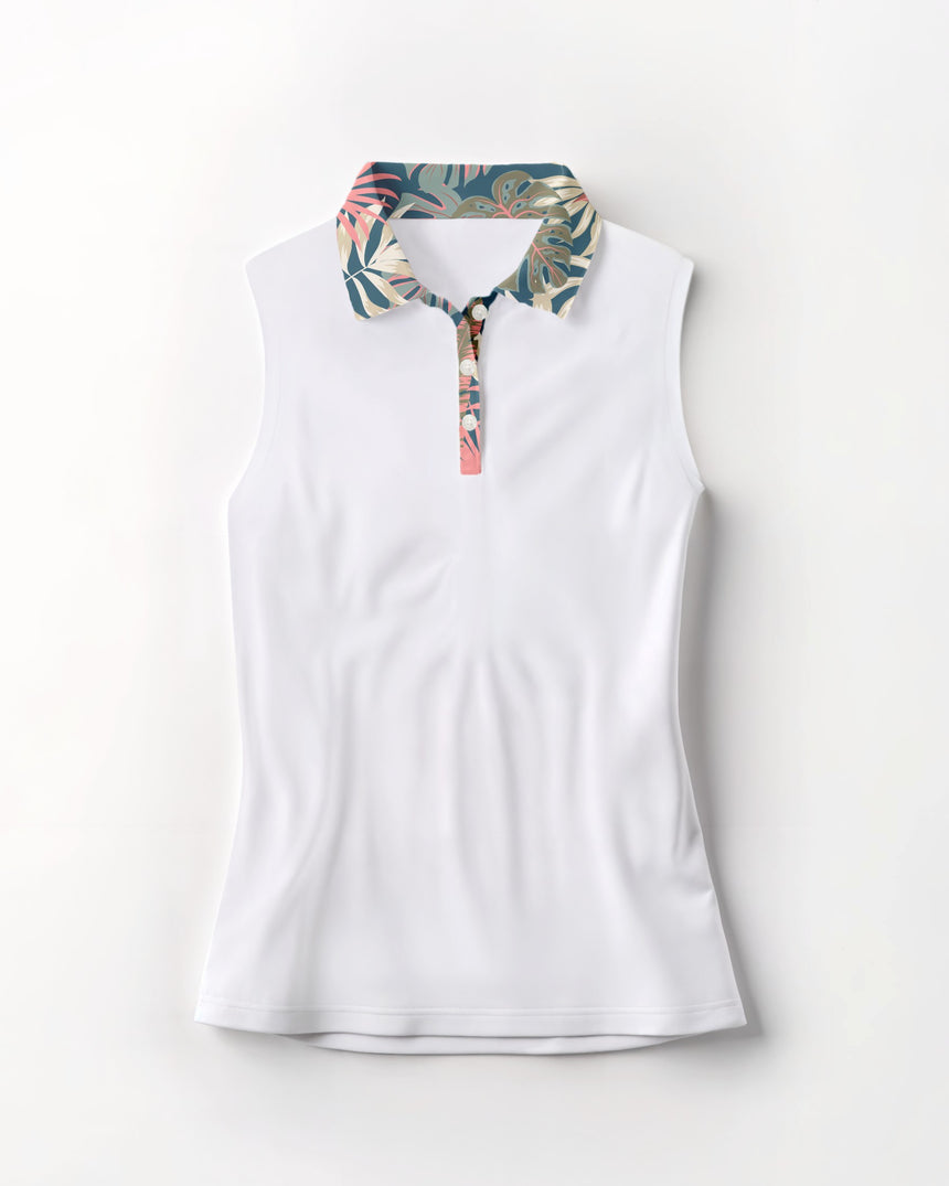 Palm Party - Sleeveless Polo