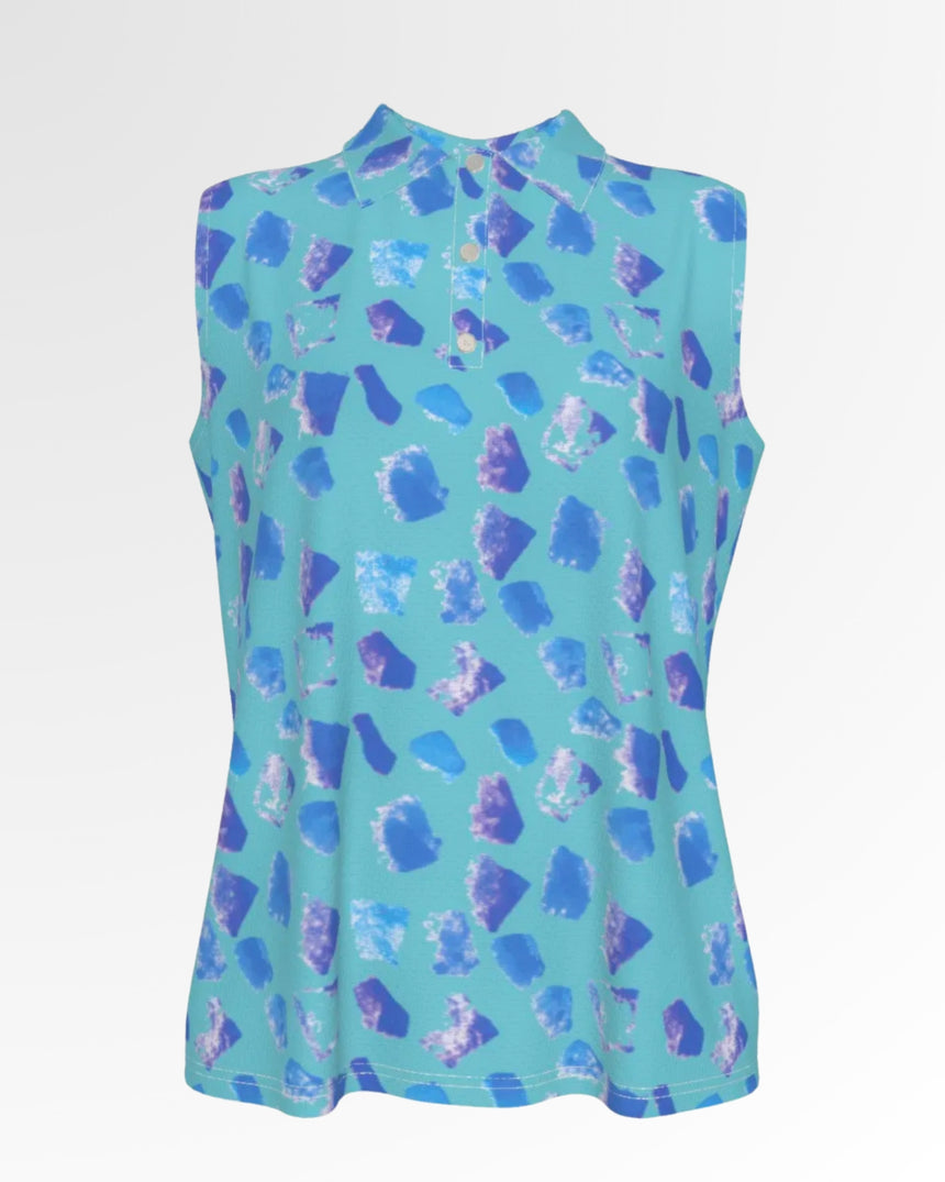 Blue Funfetti - Sleeveless Polo