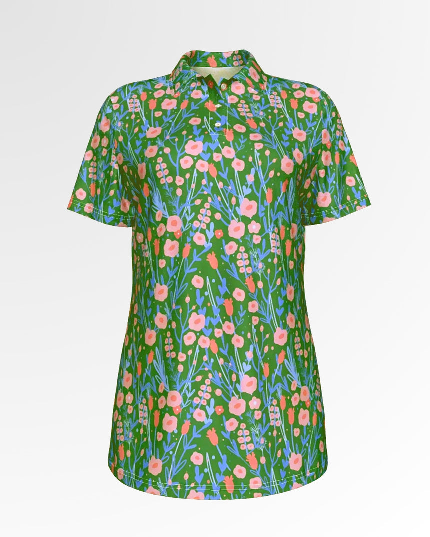 Back Nine Blossoms - Women's Short Sleeve Polo