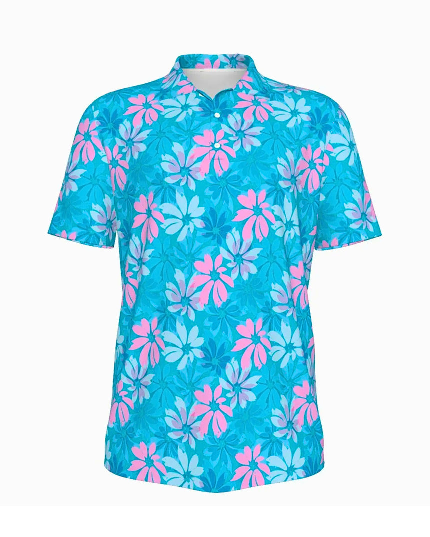 Floral Fadeaway - Men's Short Sleeve Polo
