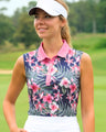 Midnight Blooms - Sleeveless Polo