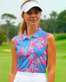 Pink Palms - Sleeveless Polo