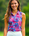 Tropical Bloomscape - Sleeveless Polo
