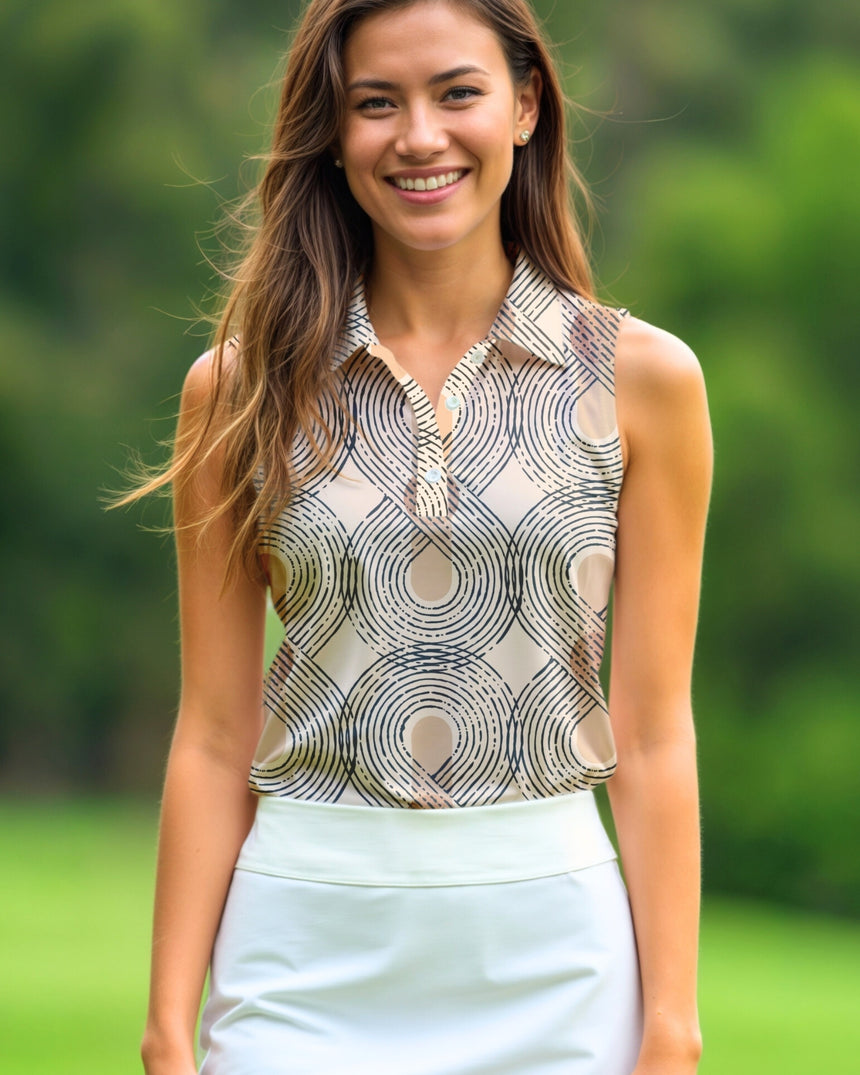 Geo Groove - Sleeveless Polo