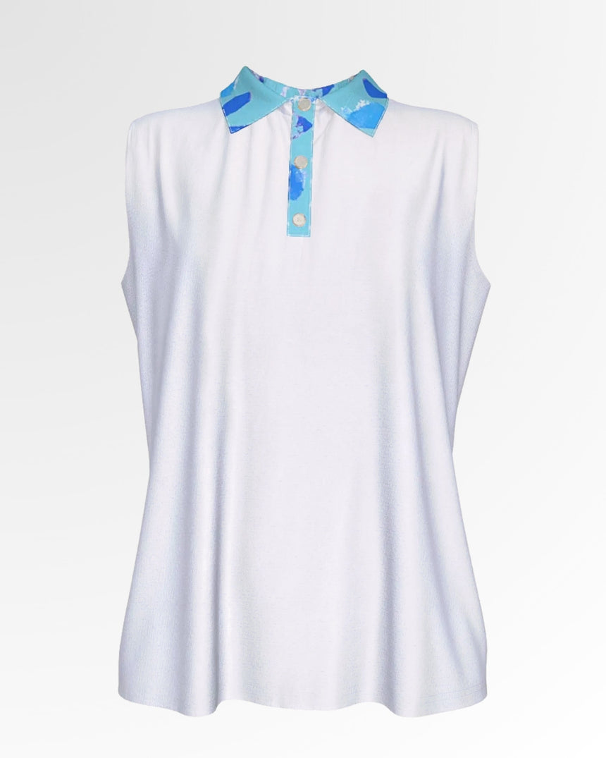 Blue Funfetti - Sleeveless Polo