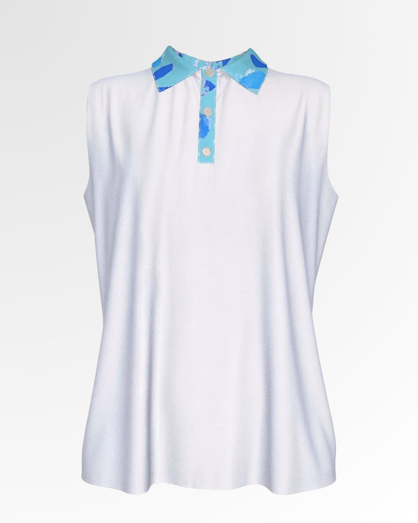 Blue Funfetti - Sleeveless Polo & Skort Set